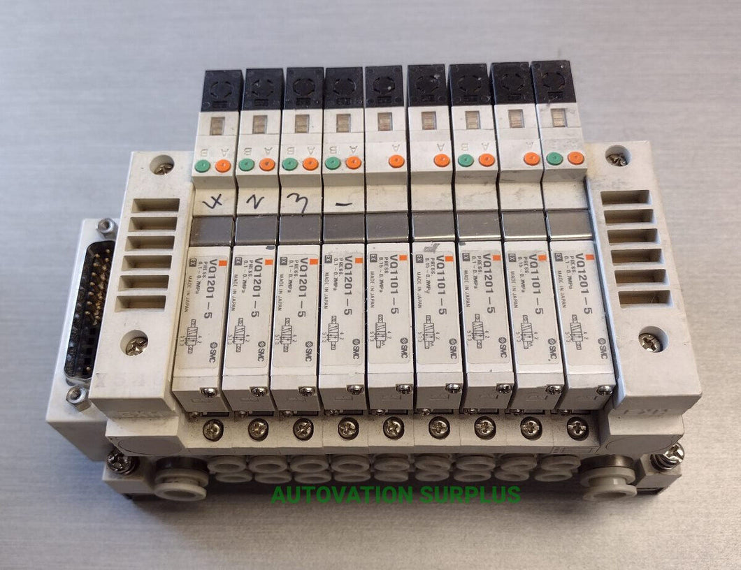 SMC 9 Station Pneumatic Vacuum Valve Bank VQ1201-5 VQ1101-5