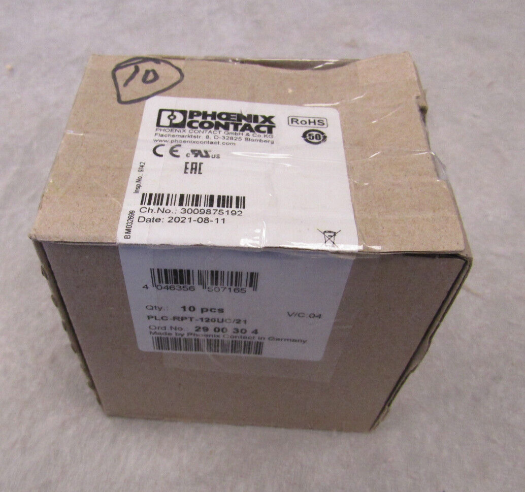 Box of 10 Phoenix Contact PLC-RPT-120UC/21 120V Relays 2900304