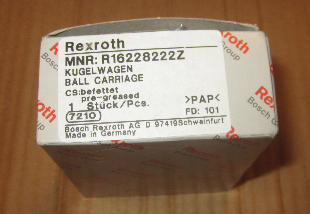 Bosch Rexroth R16228222Z linear bearing ball carriage kugel wagen
