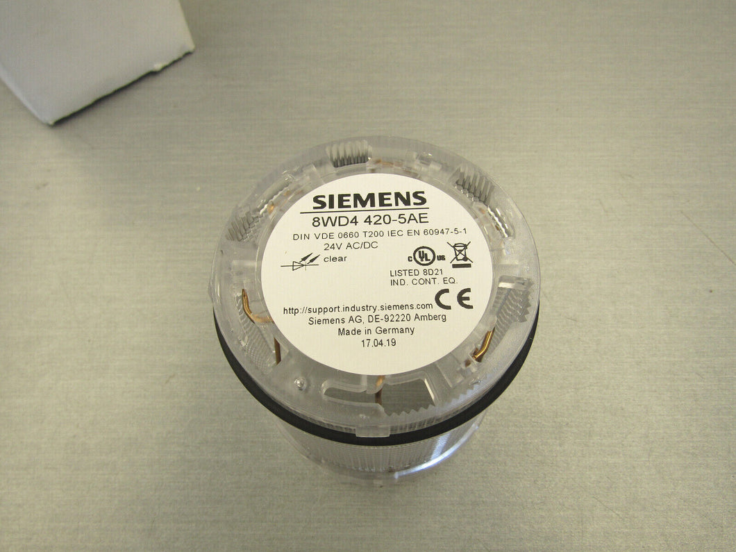 Siemens 8WD4 420-5AE White Tower Stack Light Module
