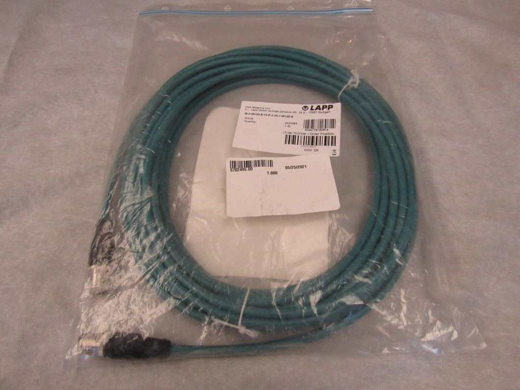 LAPP IE-5-M12D-S-10-P-2-26-7-M12D-S Industrial Etherent Cable 2171101 10M