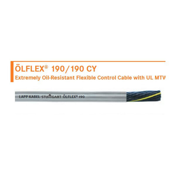 20ft Lapp 601803CY OLFLEX 190, 18 AWG/3C, 600V, Robotic Flexible Cable, Shielded