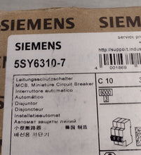 Load image into Gallery viewer, Siemens 5SY6310-7 Miniature Circuit Breaker 10A C 3P
