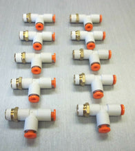 Load image into Gallery viewer, SMC KQ2Y03-34S male run T 5/32&quot; tube 1/8&quot;NPT thread pneumatic fitting LOT OF 10
