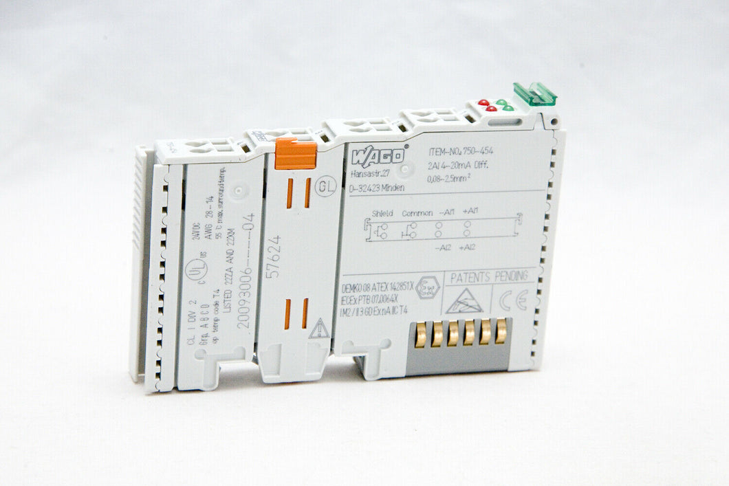 Wago 750-454 2-channel analog input; 4-20 mA; Differential input; light gray
