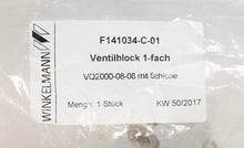 Load image into Gallery viewer, SMC F141034-C-01 WINKELMANN - Ventilblock Includes VO2000-FPG Pneumatic Dual Che
