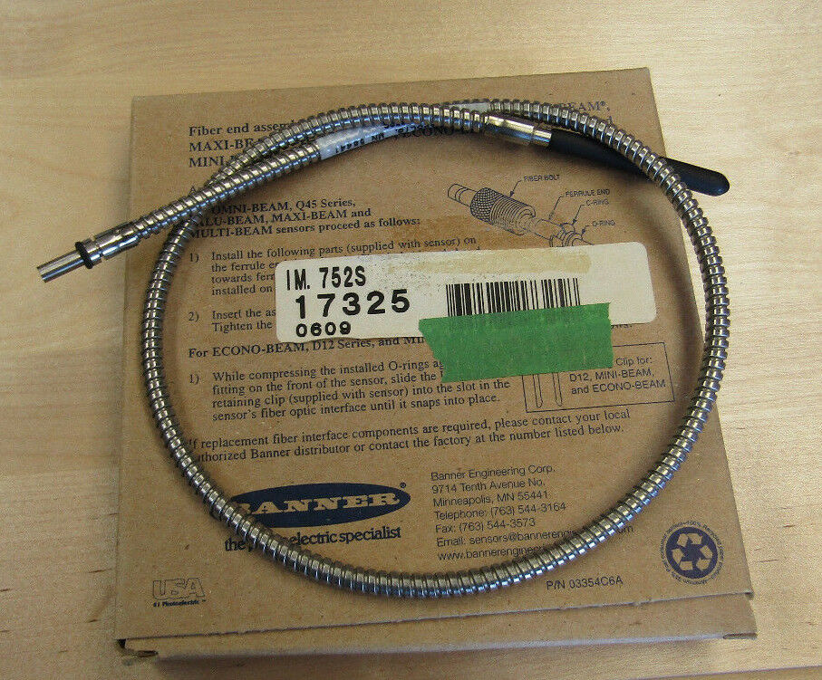 Banner IM752S fiber optic cable sensor head 17325