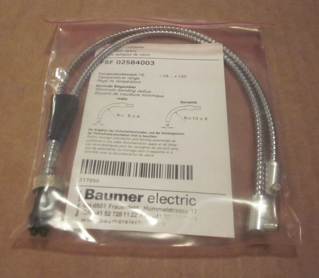 Baumer electric FSF 025B4003 fiber optic sensor head cable