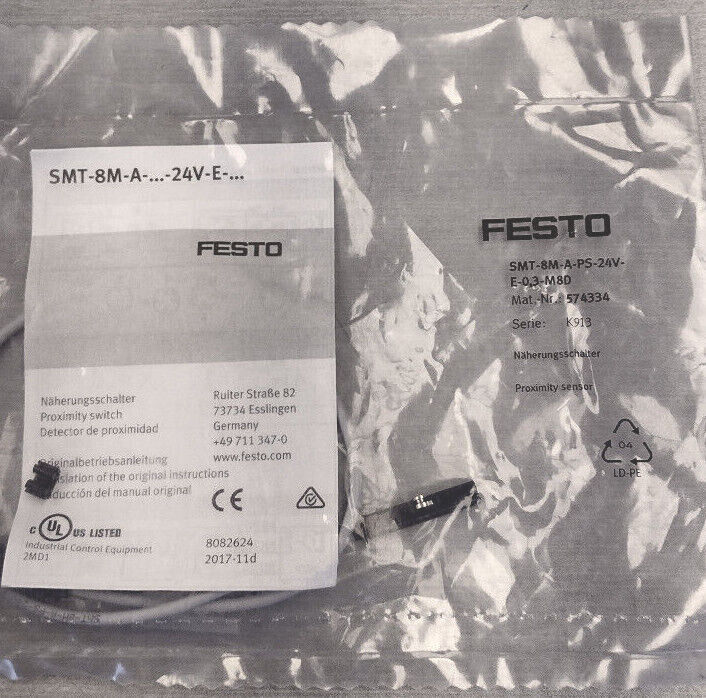 Festo SMT-8M-A-PS-24V-E-0,3-M8D Proximity Sensor