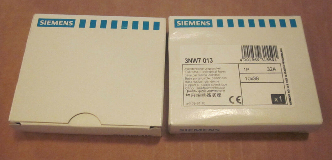 Lot of 2 Siemens 3NW7 013 fuse holders 1P 32A 10x38