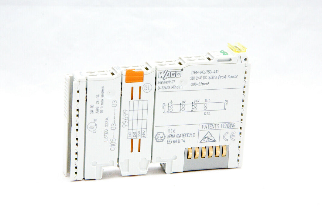 Wago 750-410 2-channel digital input; 24 VDC; 3 ms; Proximity switch; light gray