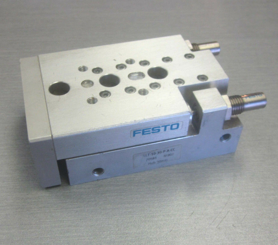 Festo SLT-10-30-P-A-CC 170581 mini-slide pneumatic cylinder w/ adjustable stops