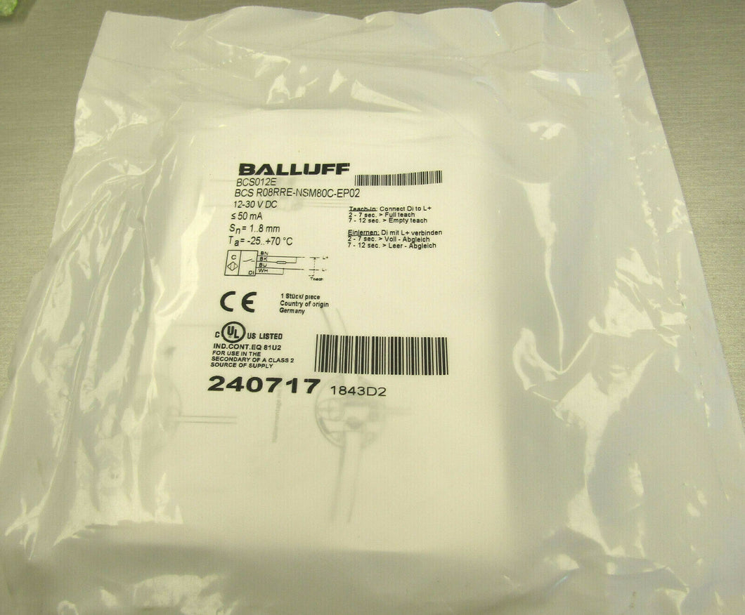 Balluff BCS012E Capacitive Proximity Sensor BCS R08RRE-NSM80C-EP02