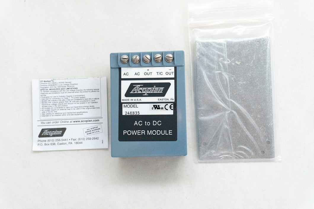 Acopian 24EB35 / EB4A AC to DC Power Supply Model and WALL MOUNTING KIT