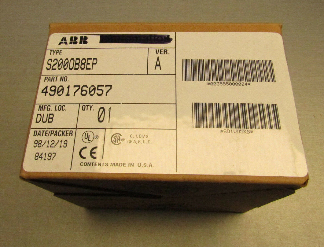 ABB S200OB8EP 490176057 PLC module 8 digital outputs, 24 VDC S2000B8EP