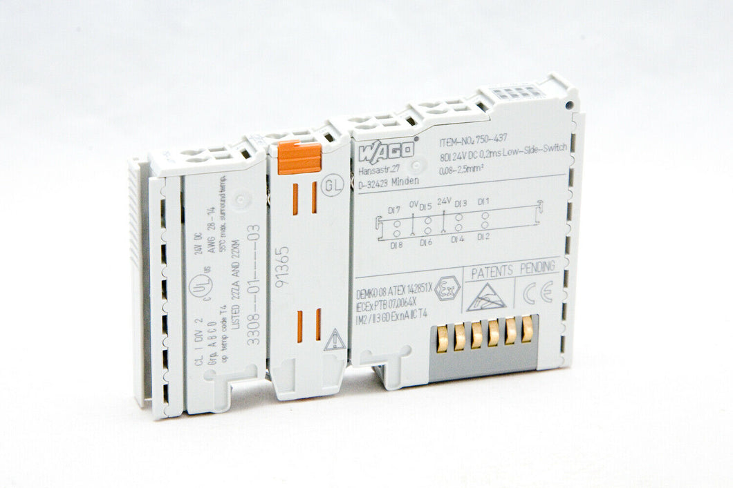Wago 750-437 8-channel digital input; 24 VDC; 0.2 ms; Low-side switching