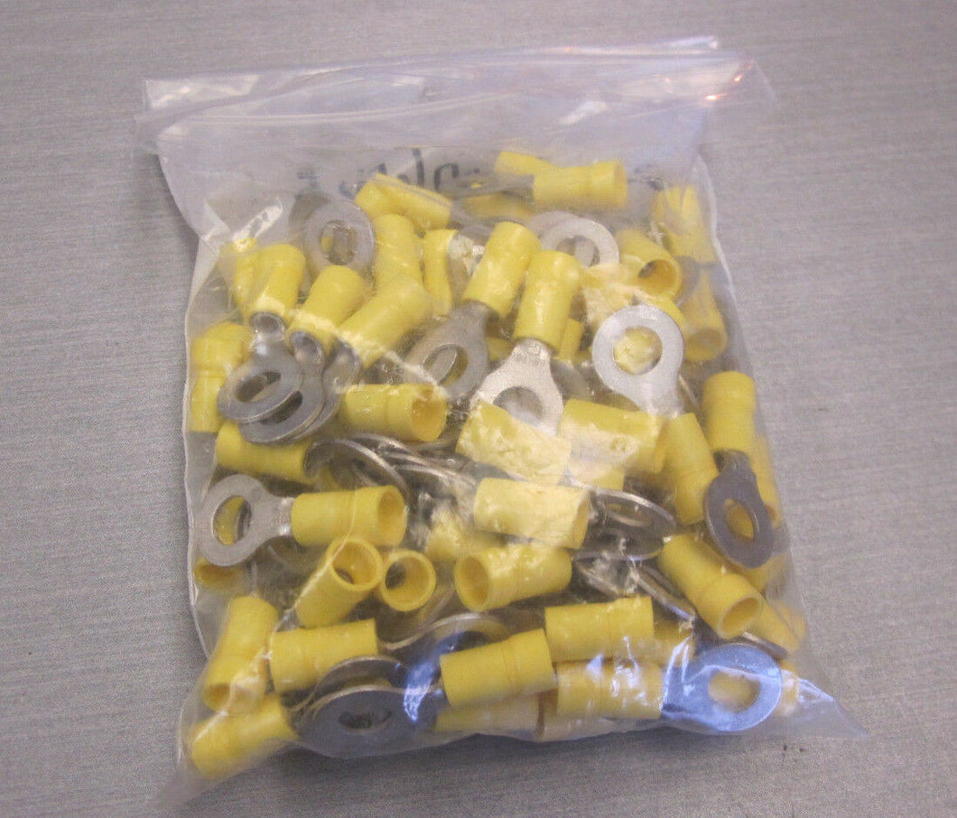100 Panduit PV10-14R insulated crimp ring terminal 12-10 AWG 1/4