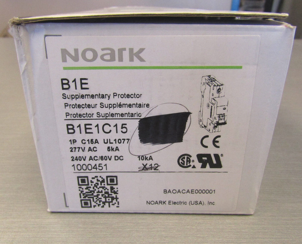 Box of 12 Noark B1E1C15 Circuit Breaker  1P C15A 1000451