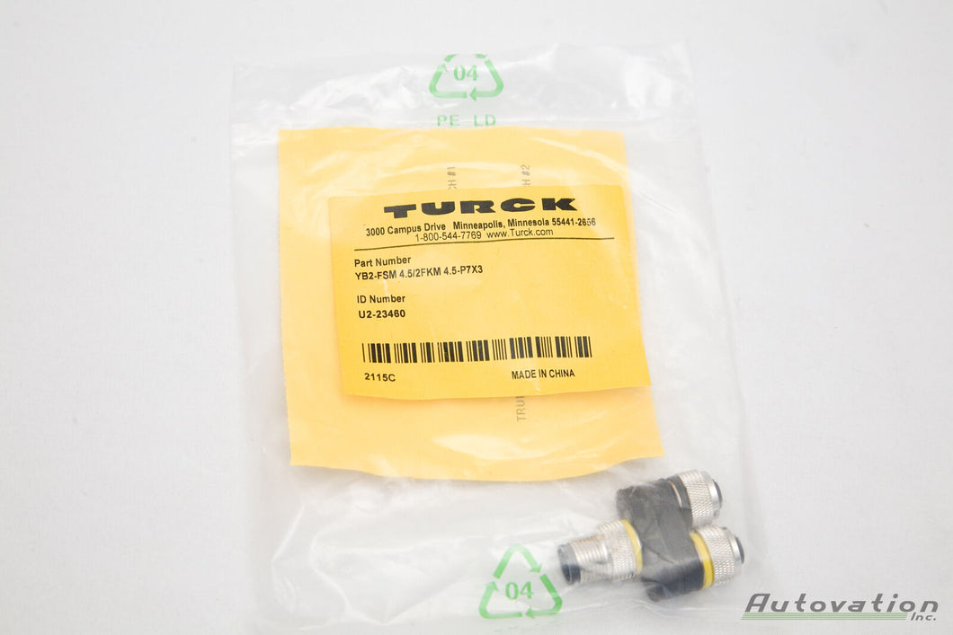 Turck YB2-FSM 4.5/2FKM 4.5-P7X3 Connector, Splitter NEW U2-23460