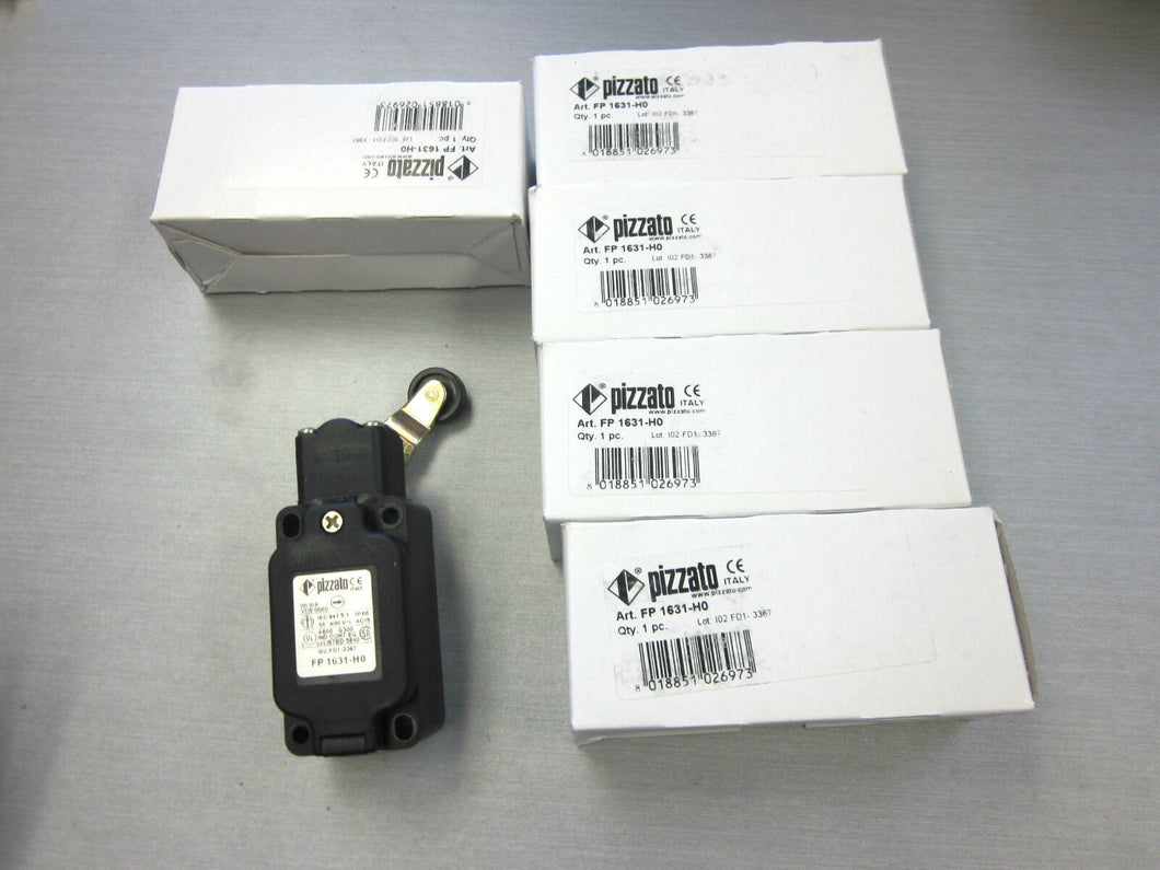 Lot of  5 Pizzato limit switch FP 1631-H0 roller lever 2 N.C.