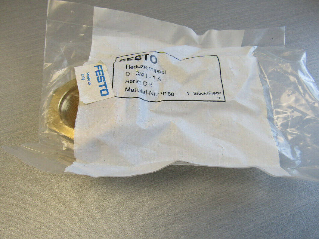 Lot of 10 Festo Brass Reducing Sleve Nipples D-3/4I-1A 9168 G3/4 female to G1 ml