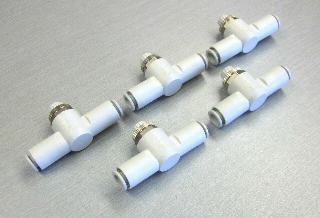 SMC AS-3001F-08 tube 8mm In line speed/flow control pneumatic fitting *LOT OF 5*