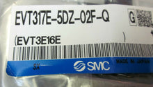Load image into Gallery viewer, SMC EVT317E-5DZ-02F-Q 3 port solenoid pneumatic control valve 24 VDC
