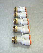Load image into Gallery viewer, SMC KQ2U11-U04 branch Y 3/8&quot; tube 1/2&quot;UNI thread pneumatic fitting *LOT OF 5*

