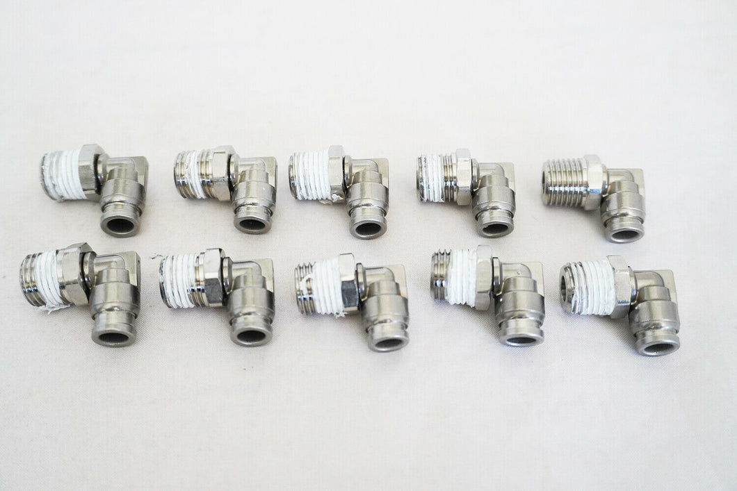 SMC KQG2L06-02S Lot of 10, KQG2 SERIES, QUICK DISCONNECT FITTING, ELBOW, R 1/4,