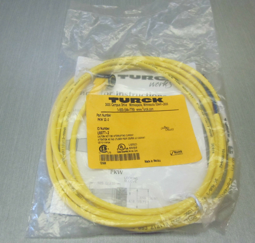 TURCK PKW 3Z-2 sensor cable cordset U0077-2