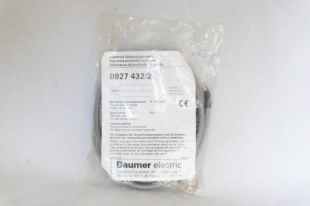 Baumer Electric 0927 432/2 Inductive Proximity Sensor