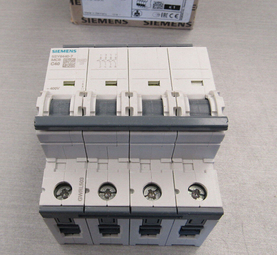 Siemens 5SY6440-7 MCB Minature Circuit Breaker 4P C 40A