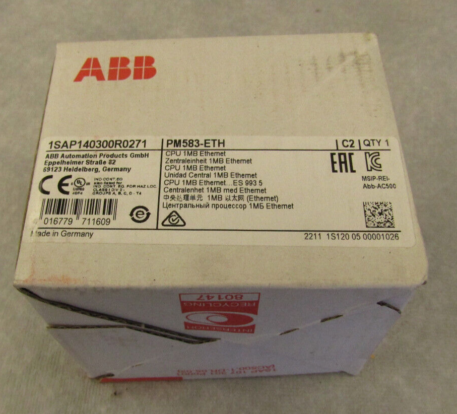 ABB PM583-ETH AC500 CPU 1MB Ethernet Processor module – Autovation Surplus