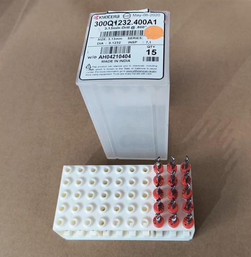 15 pcs. Kyocera 300.1232.400A1 3.13mm Drill Dia 0.1232" Carbide PCB