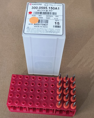 15 pcs. Kyocera 300.0595.150A1 #53 Drill Dia 0.0595" Carbide PCB