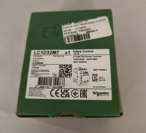 Schneider LC1D32M7 3 Pole Motor Contactor 32A 15KW/400V 220V Coil