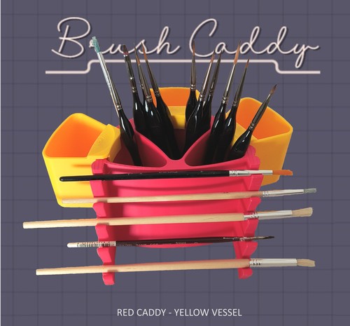Artists Paint Brush Holder Caddy for Watercolor Oil Acrylic Craft Hobby