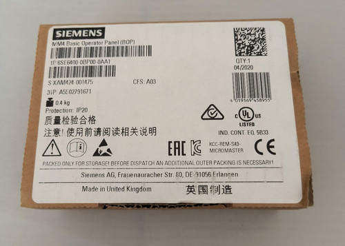Siemens 6SE6400-0BP00-0AA1 MM4 Basic Operator Panel