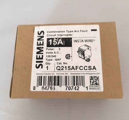 Siemens Q215AFCCSA Combination Type Arc Fault Circuit Breaker 2P 120/240